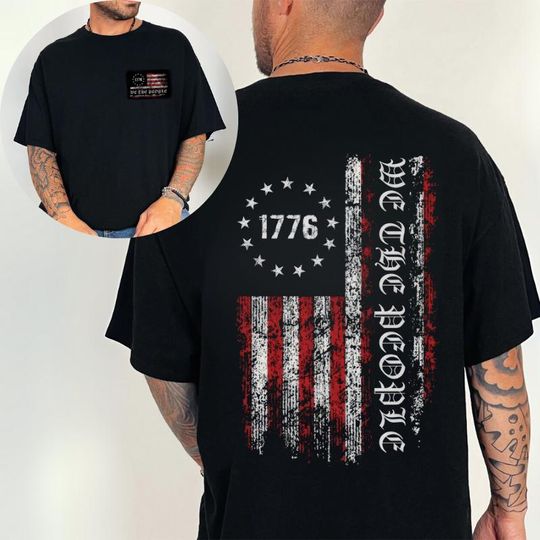 Discover We The People 1776 shirt, Grunge USA Flag shirt