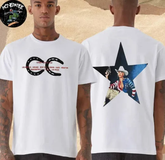 Discover Beyonce Cowboy Carter Tour 2025 Super Star Cities List T-Shirt