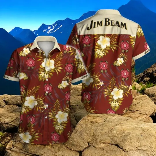 Discover Jim Beam Hawaiian Shirt Summer Button