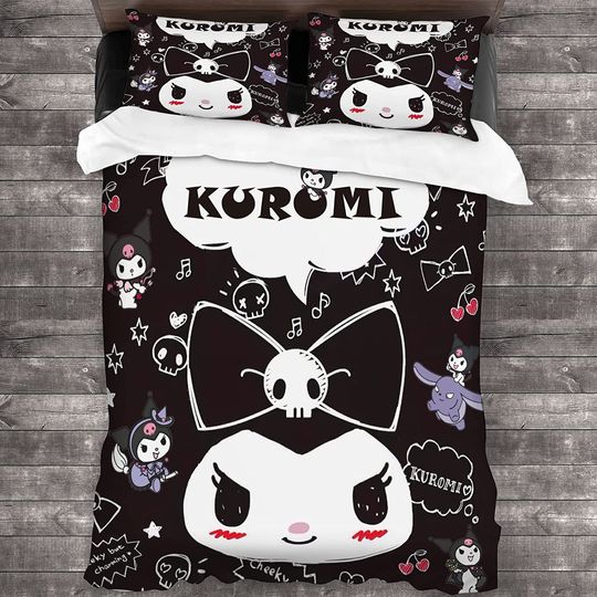 Discover Cartoon Cute Kuromi Bedding Set, Birthday Gift, Room Decor