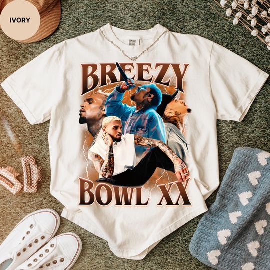 Discover Chris Brown Tour Breezy Bowl XX V2 Shirt, Concert Retro 2025 Shirt, Chris Brown Tee