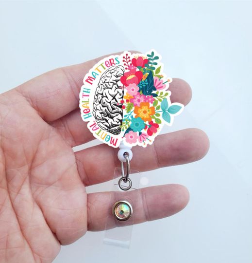 Discover Mental Health Matters Badge Reel | Mental Health Gift for Nurse   | Mental Health ID Holder for healthcare Worker | Mental Health alligator