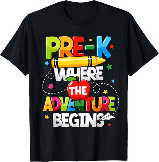 Discover Pre-K Where The Adventure Begins T-Shirt for Teachers and Kids