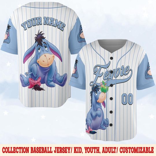 Discover Custom Eeyoree Baseball Jersey, Disneyyy winniee the poohh Jersey, Disneyyland Jersey