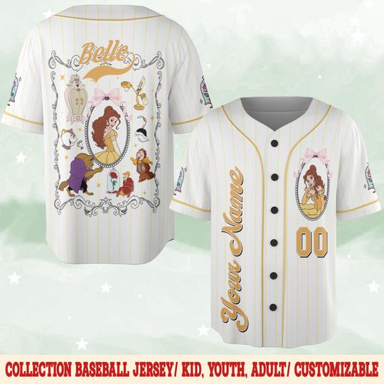 Discover Custom Disneyyy Princess Bellee Beautyy and The Beastt Jersey, Disneyyy Jersey