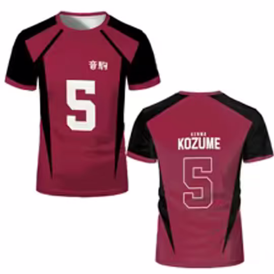 Discover Anime Haiikyuu Nekoma Jersey T Shirt Kozume Tetsurou Kuroo Cosplay Costume High School Volleyball