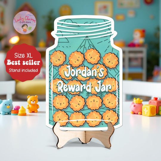 Discover Personalized Lion Safari Reward Jar Name, Magnet Token Classroom Teacher, Gift For Kid