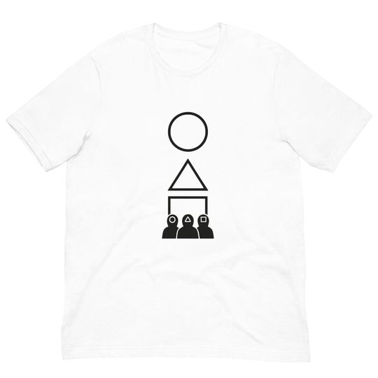 Discover Geometric Shapes Hoodie Figure T-Shirt | Minimalist Korean Drama Inspired Tee | circle triangel Square Symbol Shirt