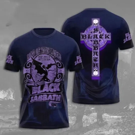 Discover Black Sabbath Cross Music All Over Print 3D T Shirt All Size