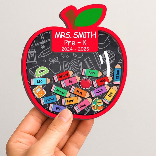 Discover Custom Teacher Shaker Magnet – Personalized Applee Magnet Gift from Student