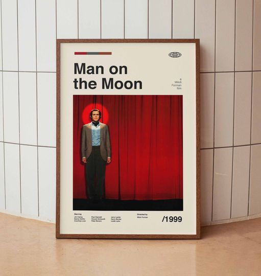 Discover Man on the Moon Wall Art Print - Jim Carrey Milos Forman Movie Poster
