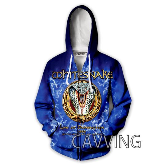 Discover 3D Print  WHITESNAKE Band  Zipper Hoodies Zip Up