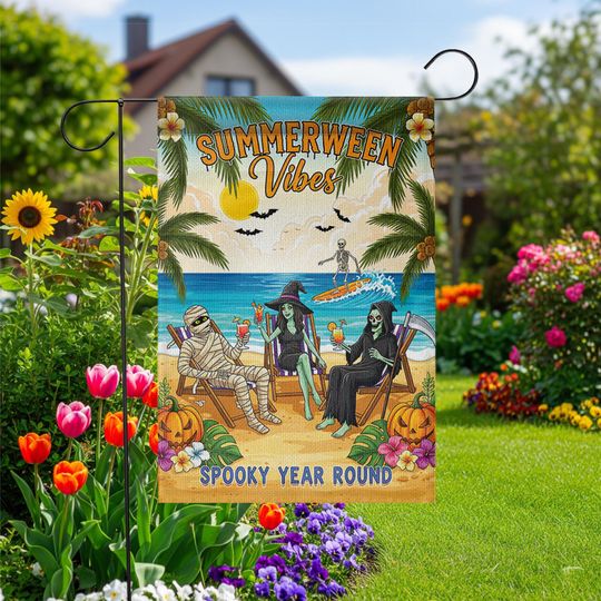 Discover Summerween Vibes Garden Flag, Spooky Year Round Decor