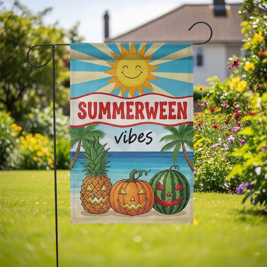 Discover Summerween Vibes Garden Flag, Halloween Beach Decor