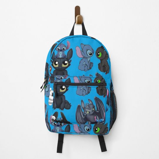Discover Toothless Stitchh Backpack – Adorable Cartoon Character Bag for School Gift