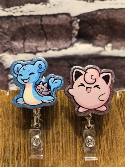 Discover Pixel / Chibi / Retractable Badge Reel / 360 Rotating Alligator Clip