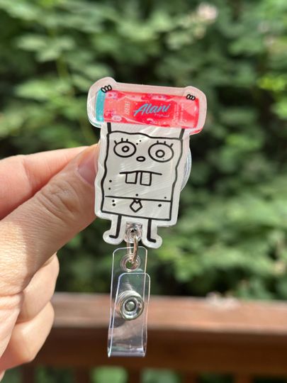 Discover Doodle Bob Pink Slush Energy Drink -Nurse badge reel