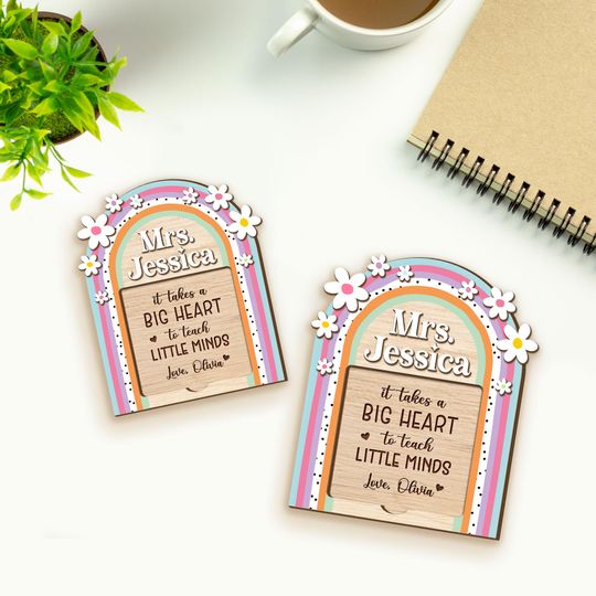 Discover Teacher Sticky Note Pad Holder Back To School Gift, Personalized Teacher Name Gift