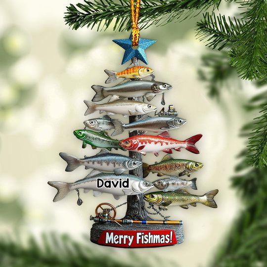 Discover Merry Fishmas - Personalized Fishing Ornament