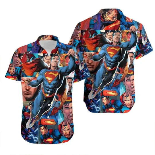 Discover Superman Hawaiian Button Down Shirt, Unisex Adult