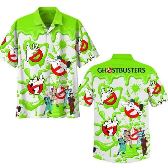 Discover Ghostbusters Hawaiian Button Down Shirt, Unisex Adult