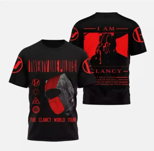 Discover Pilotss band The Clancy World Tour 2025 T-Shirt 3D