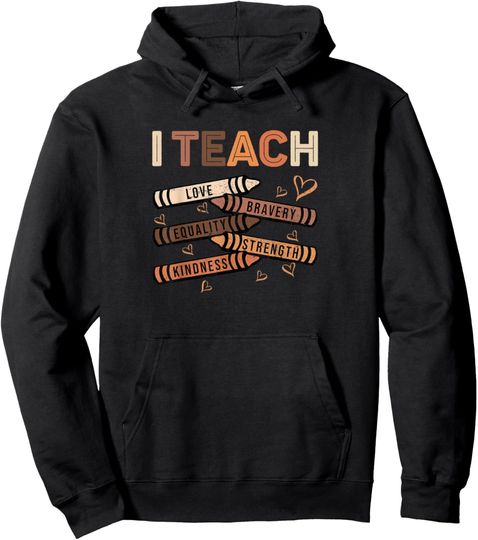 Discover I Teach Black History Month Melanin Afro Teacher Hoodie