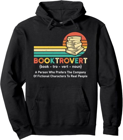 Discover Booktrovert Definition Book Lover Pullover Hoodie