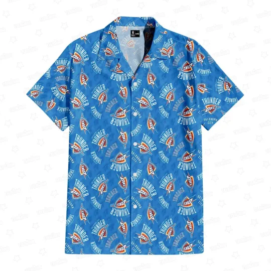 Discover Oklahoma City Basketball Team Thunders Hawaiian Button Down Shirt Unisex Adults