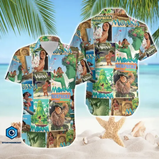 Discover Princess moanaa Hawaiian Button Down Shirt Unisex Adults