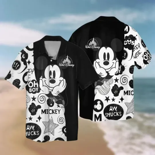 Discover Mickeyy mouse Aloha Summer Hawaiian Button Down Shirt Unisex Adults