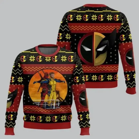 Discover BG Deadpooll Wolverine Romance Funny Ugly Christmas Sweater, Deadpooll Sweater