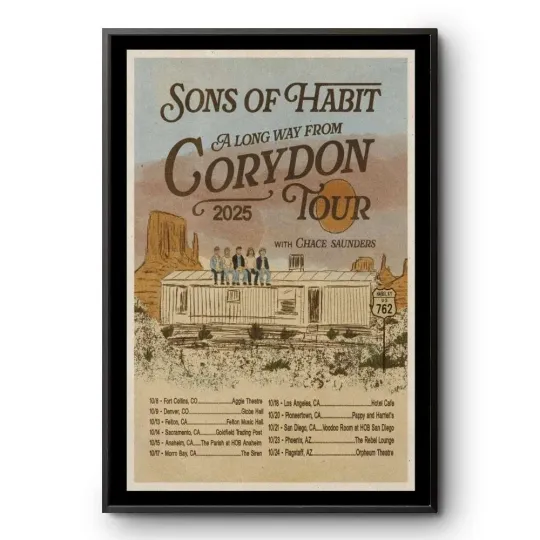 Discover Sons of Habit Along Way From Tour 2025 Poster Print 18"x24"