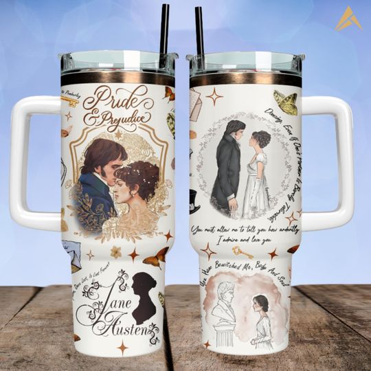 Discover Pride And Prejudice 40oz Tumbler, Jane Austen Book Lover