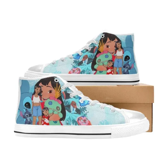 Discover Lilo And Stitchh  High Top Canvas Sneaker Shoes