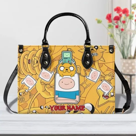 Discover Personalized Adventure Time Leather Handbag,Adventure Time Women's Leather Bag