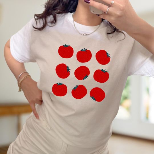 Discover Tomato T shirt, Graphic Tee, Vegetable Screen Print Shirt