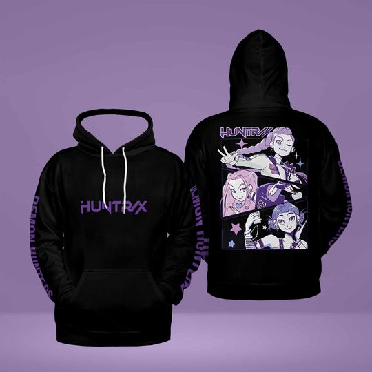 Discover K-POP Demon Hunters  HUNTRIX Hoodie, Anime-Inspired Kpop Shirt