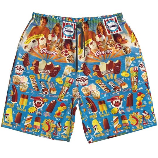 Discover summer  wo Chocolate Icecream Graphic Beach Shorts