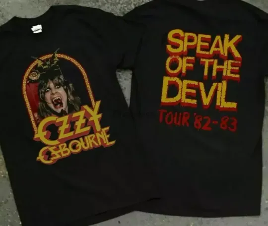 Discover Vintage 1982 Ozzy Osbourne Speak Of The Devil Tour Concert T Sh  shirt