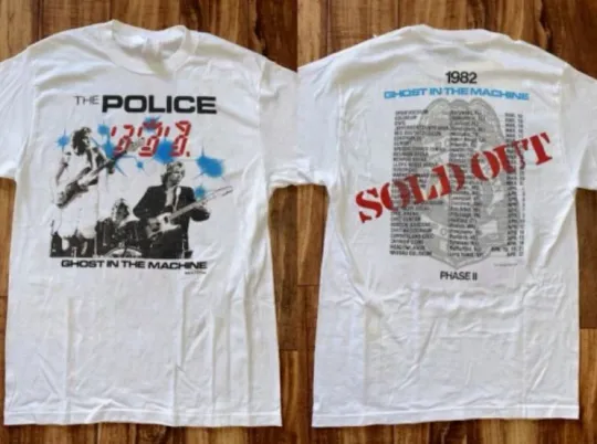 Discover The Police Ghost in the Machine Phrase II 1982 Concert Tour T-Shirt.