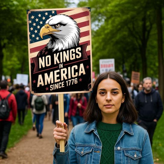 Discover No Kings in America Since 1776 - Resist Fascism Sign, Anti-Trump Statement