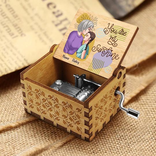 Discover To My Granddaughter - Personalized Mother's Day Grandma Hand Crank Music Box