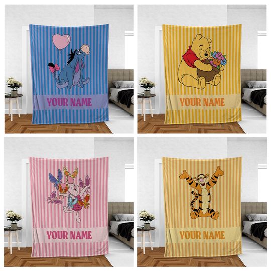 Discover Personalized Disneyyy winniee the poohh Blanket, Pooh And Friends Fleece Blanket