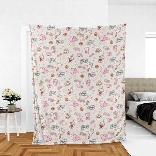Discover Disneyyy Snacks Blanket, Magical Park Snacks Fleece Blanket