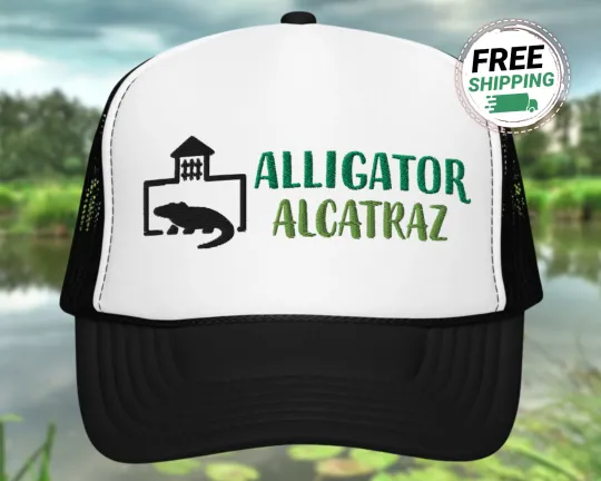 Discover Alligator Alcatraz Hat Foam Trucker Hat ICE Florida DeSantis Trump Hat Unisex
