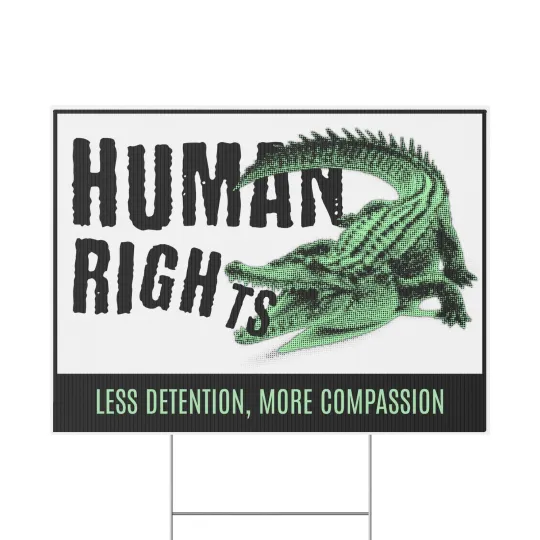 Discover Alligator Alcatraz Plastic Yard Sign - Everglades Prison Protest, Human Rights