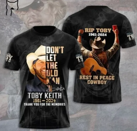 Discover Toby Keith 1961-2024 Thank You 3D T-Shirt