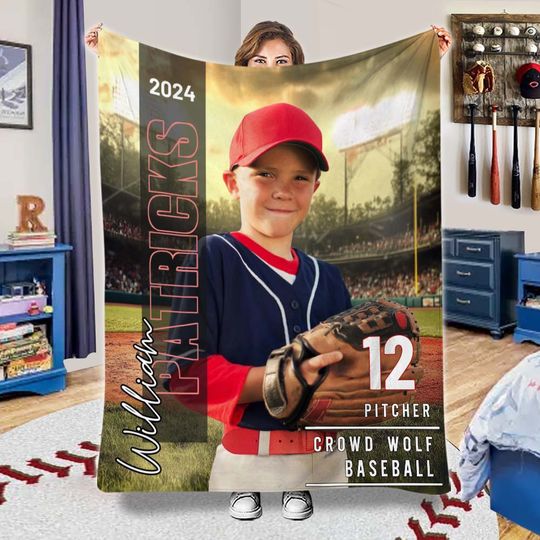 Discover Any Photo, Name, School... - Personalized Baseball Blanket