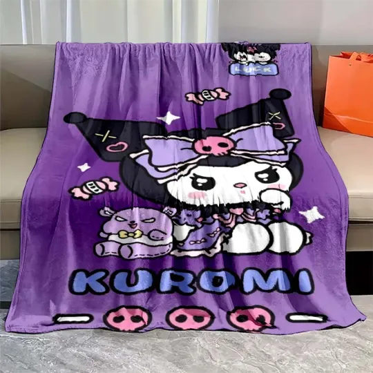 Discover Kuromi Flannel Cartoon Fluffy Blanket